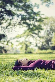 Beautiful Young Woman Lying Thinking Something Stock Photo Beautiful Young Woman Lying Thinking Something Stock Photo