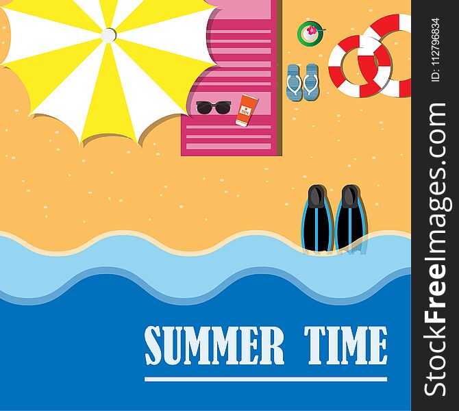 Summer time vector banner design.