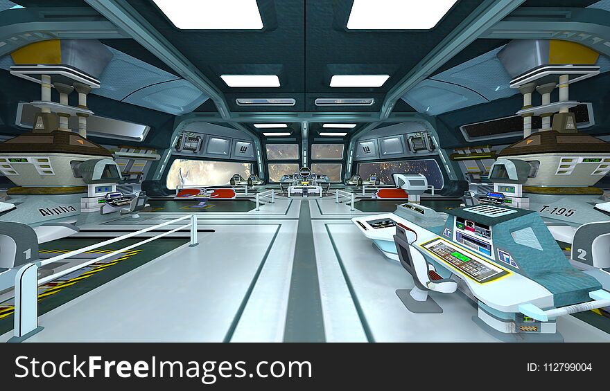 3D CG rendering of the control room.