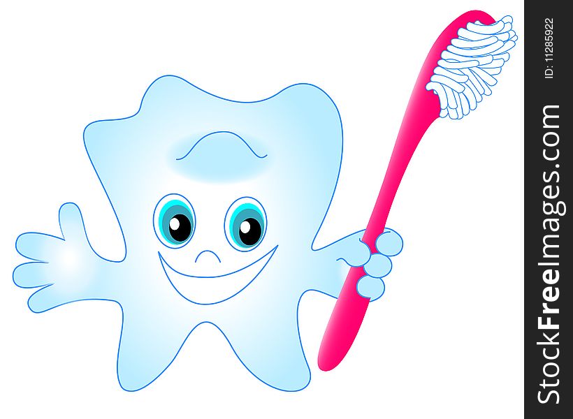 Smiling tooth and toothbrush vector Image Medicine. Smiling tooth and toothbrush vector Image Medicine