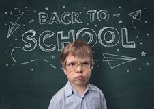 Cute Boy With Back To School Concept Stock Photography