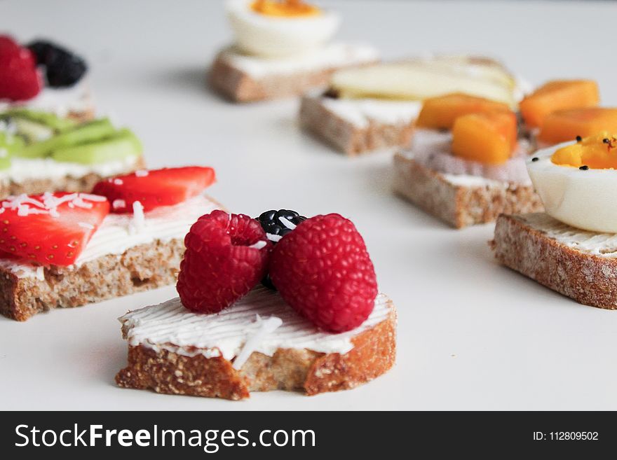 Round Pastry With Fruit Toppings