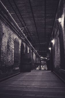 In The Dark Corridors Of The Famous Alcatraz Prison Stock Photography In The Dark Corridors Of The Famous Alcatraz Prison Stock Photography
