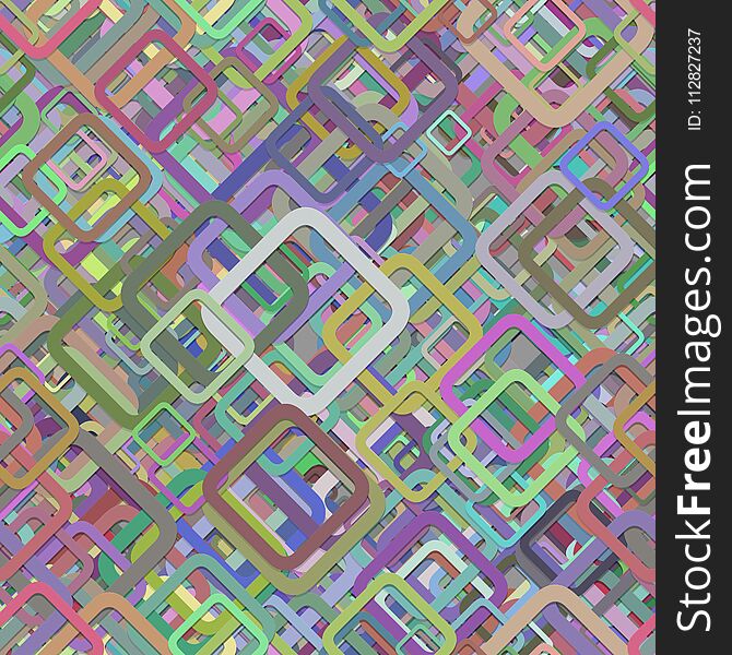 Seamless abstract random square background pattern - vector graphic from diagonal multicolored rounded squares