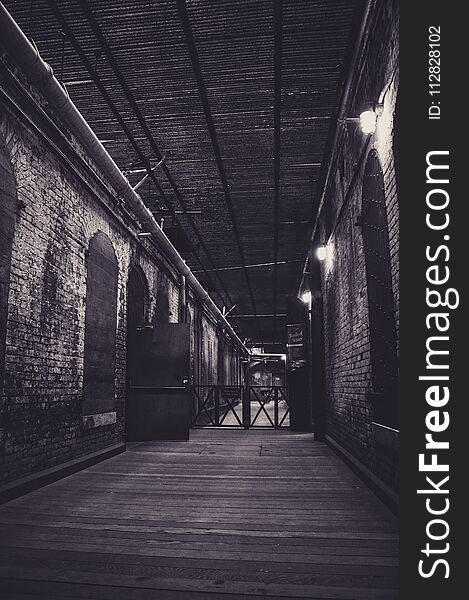 In the Dark Corridors of the Famous Alcatraz Prison