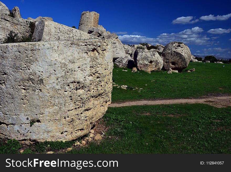 Sky, Rock, Ruins, Historic Site
