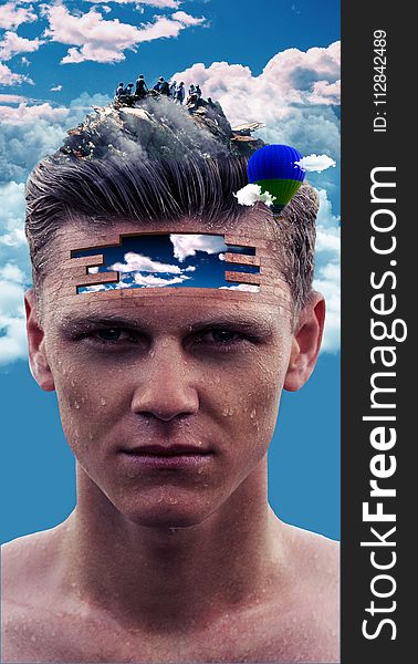 Face, Blue, Man, Sky