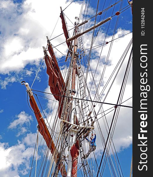 Sailing Ship, Tall Ship, East Indiaman, Mast