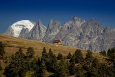 House In The Mountains. Upper Svaneti. Georgia Stock Image