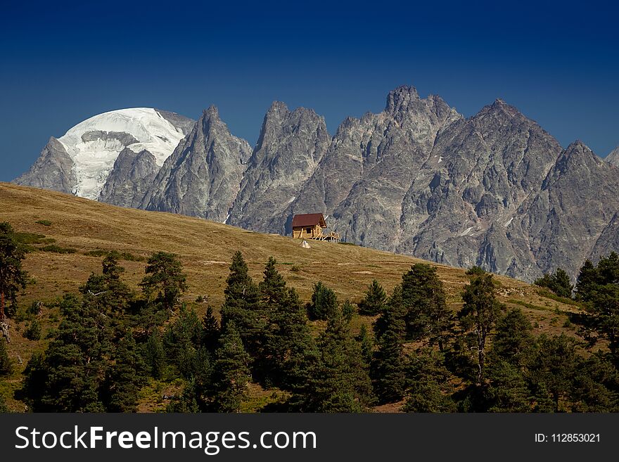 House in the mountains. Upper Svaneti. the main Kavkaz ridge. Georgia. House in the mountains. Upper Svaneti. the main Kavkaz ridge. Georgia