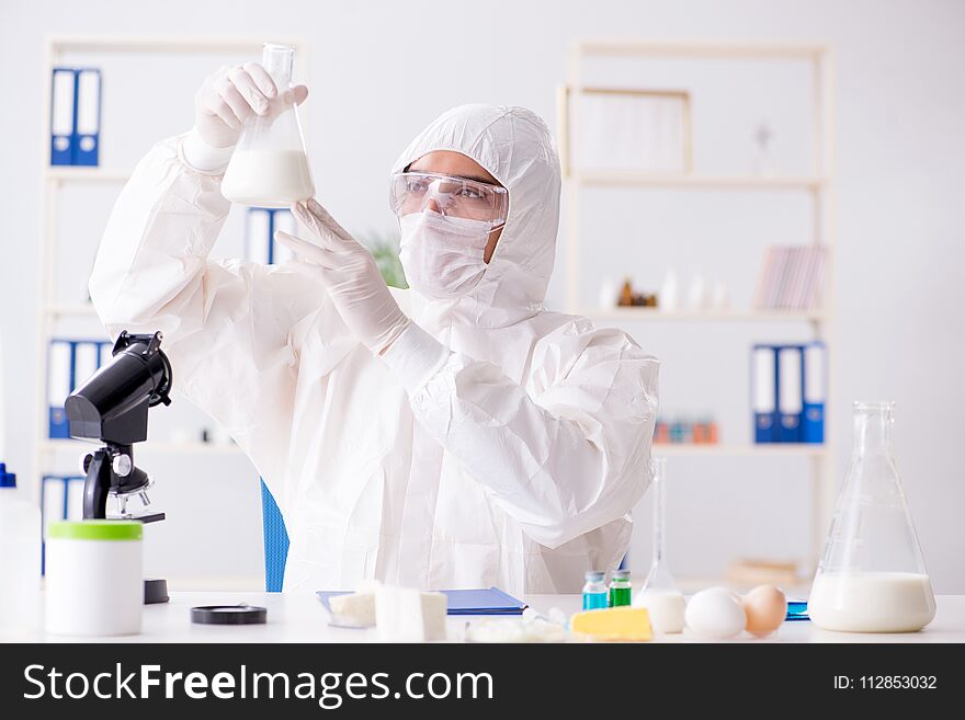 The food scientist testing new stuff in the lab