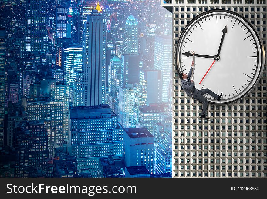 The businessman in time management concept