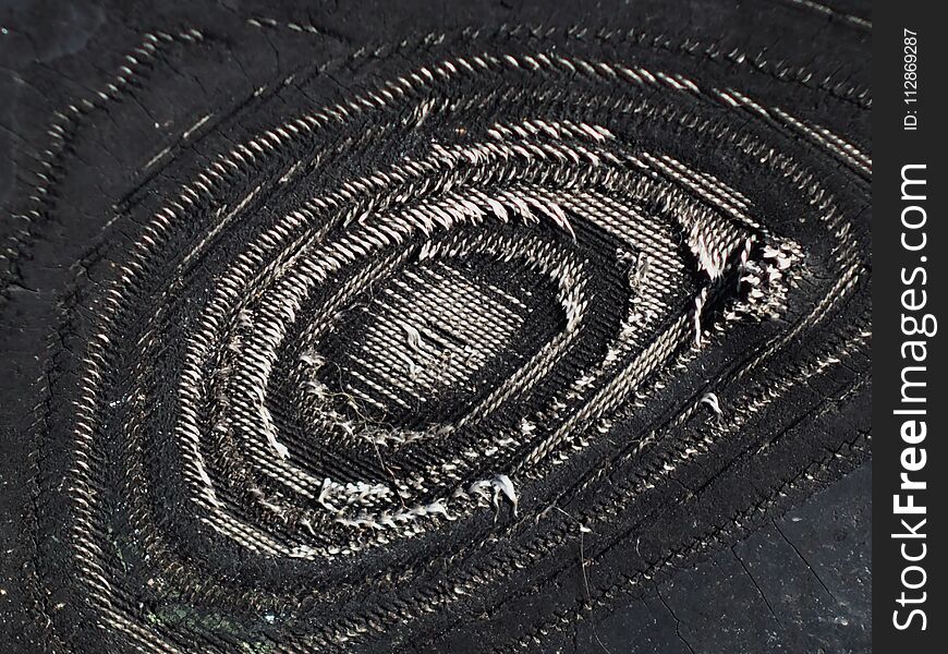 Car Tyre Rubbed By Old Layers