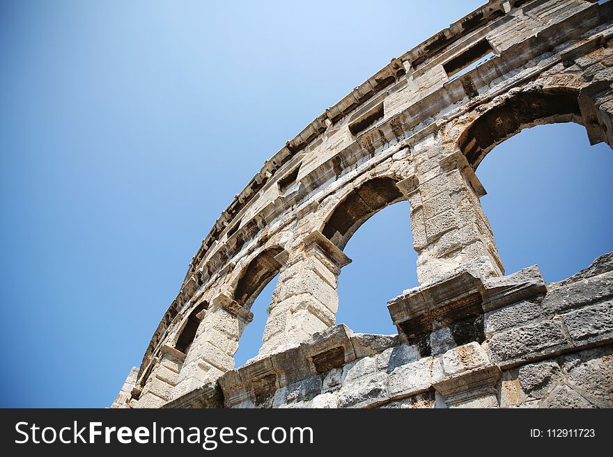 Roman Amphitheatre Arena In Pula, Croatia