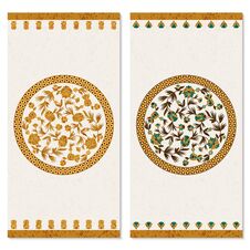 Set With Two Cards With Floral Gold Ornament In A Circle. Design For Print, Covers, Invitations Stock Images