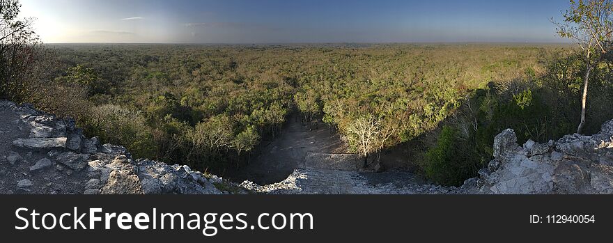 View from top of Coba Pyramid in Quintana Roo Mexico. View from top of Coba Pyramid in Quintana Roo Mexico