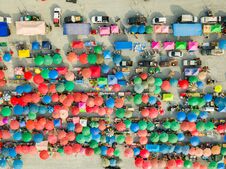 Aerial View Of Flea Market Royalty Free Stock Photography