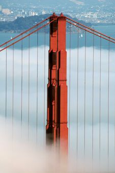 Golden Gate Bridge Under Fog Royalty Free Stock Photo Golden Gate Bridge Under Fog Royalty Free Stock Photo