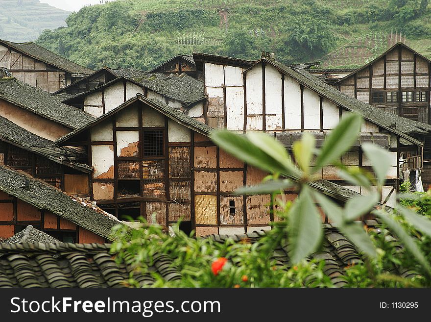 Traditional folk house of people live in Fubao village in Sichuan province of China. Traditional folk house of people live in Fubao village in Sichuan province of China