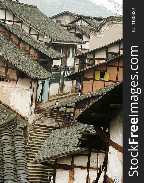 Traditional folk house of people live in Fubao village in Sichuan province of China. Traditional folk house of people live in Fubao village in Sichuan province of China