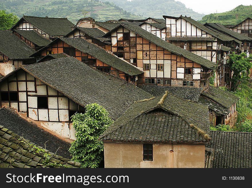 Traditional folk house of people live in Fubao village in Sichuan province of China. Traditional folk house of people live in Fubao village in Sichuan province of China