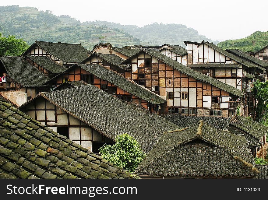 Traditional folk house of people live in Fubao village in Sichuan province of China. Traditional folk house of people live in Fubao village in Sichuan province of China