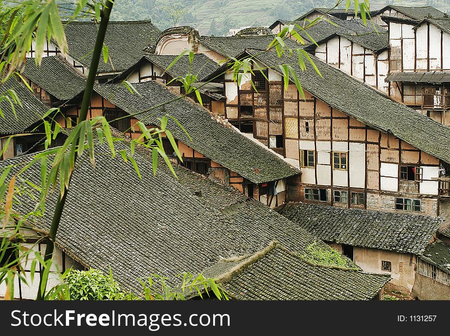 Traditional folk house of people live in Fubao village in Sichuan province of China. Traditional folk house of people live in Fubao village in Sichuan province of China