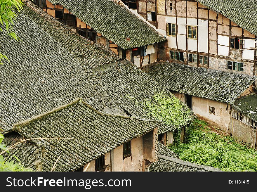 Traditional folk house of people live in Fubao village in Sichuan province of China. Traditional folk house of people live in Fubao village in Sichuan province of China