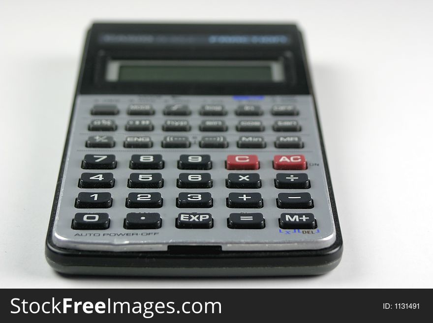 Scientific calculator for use in schools with the focus on the keys at the bottom of the picture
