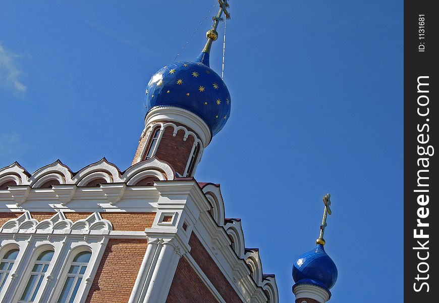 Traditional orthodox church in Siberia region. Traditional orthodox church in Siberia region