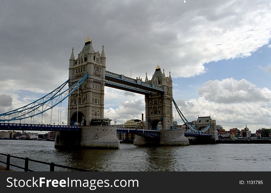 Tower bridge with clouds