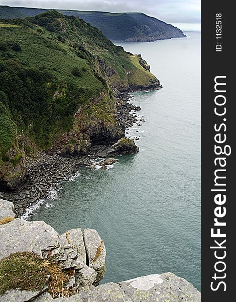 View from the top of a hill out to sea ( south england ). View from the top of a hill out to sea ( south england )