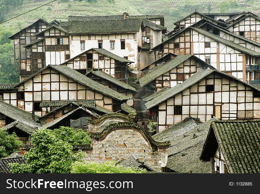 Traditional folk house of people live in Fubao village in Sichuan province of China. Traditional folk house of people live in Fubao village in Sichuan province of China