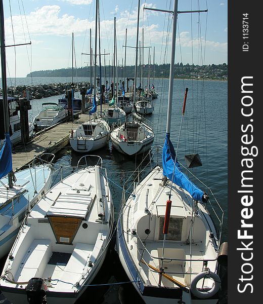 Boats docked on the Pacific Ocean near Vancouver. Boats docked on the Pacific Ocean near Vancouver