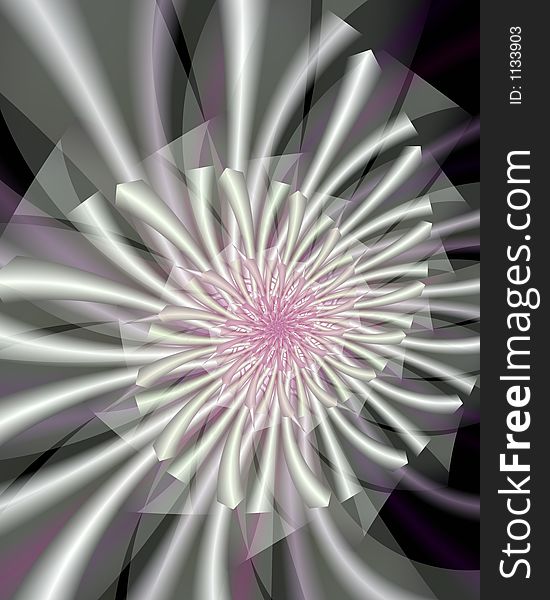 Abstract fractal image resembling a shasta daisy