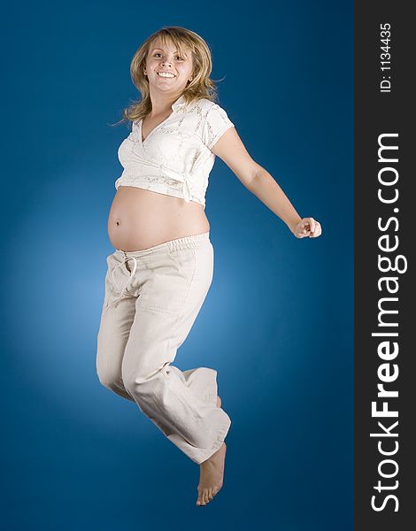 Pregnant woman's jump