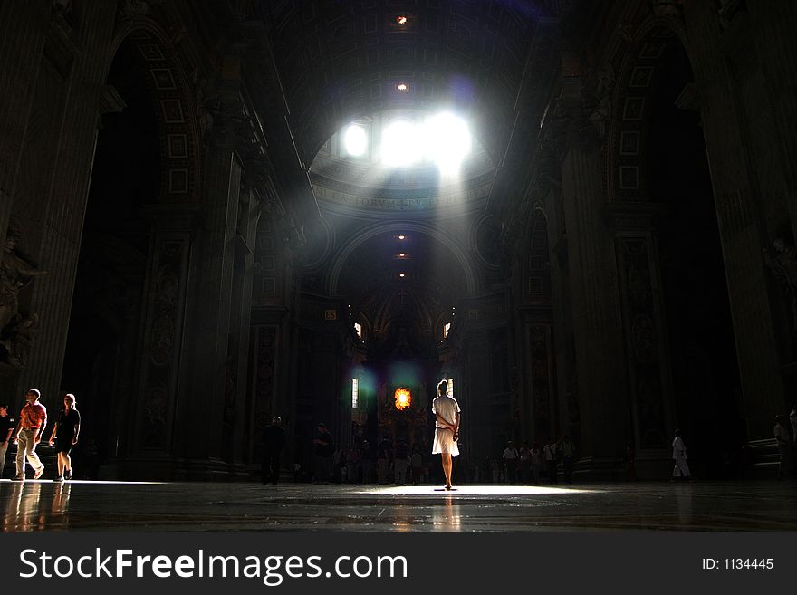 The church of St. Peter in Vatican, Rome - Light is about to say something. The church of St. Peter in Vatican, Rome - Light is about to say something