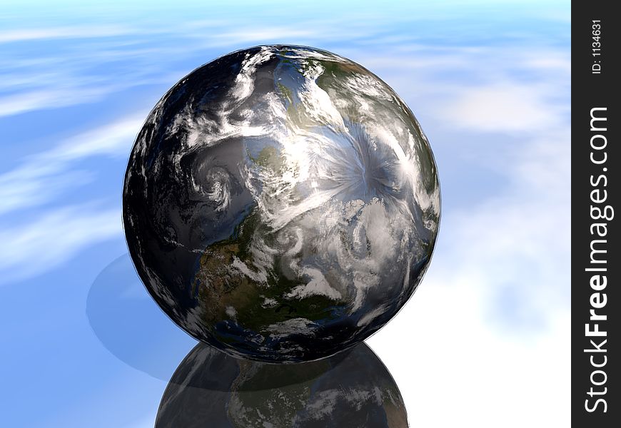 A computer created image of earth. A computer created image of earth.