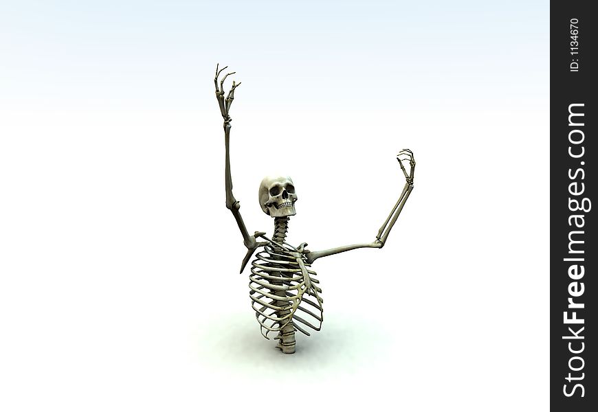 A Skelton coming out of a white background. A Skelton coming out of a white background.