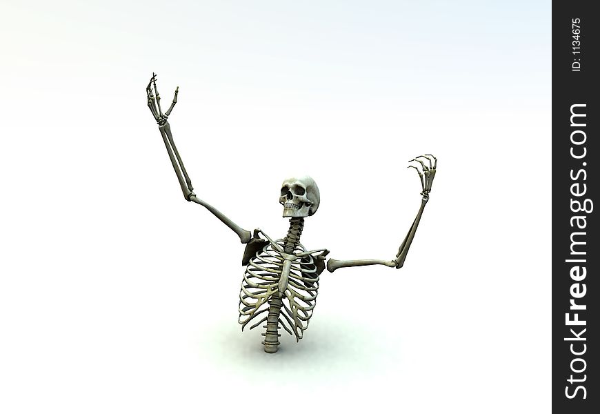 A Skelton coming out of a white background. A Skelton coming out of a white background.