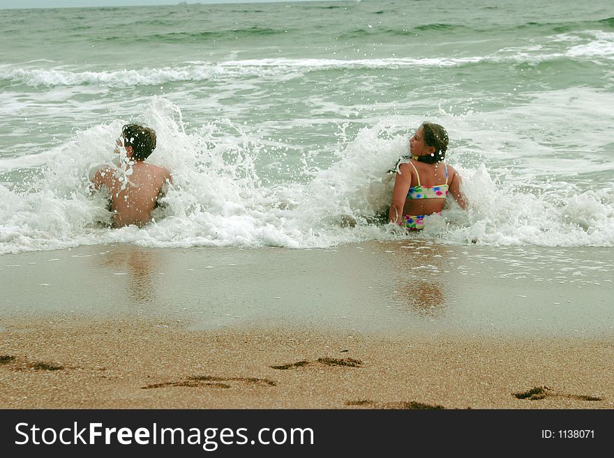 Teenagers on a beach