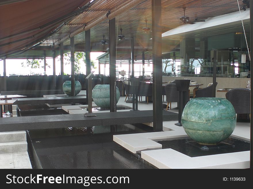 Resort bar on a tropical island in Singapore. Resort bar on a tropical island in Singapore