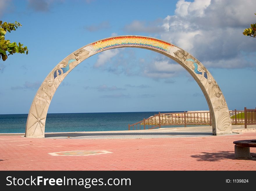 Concrete arch monument gateway arc. Concrete arch monument gateway arc