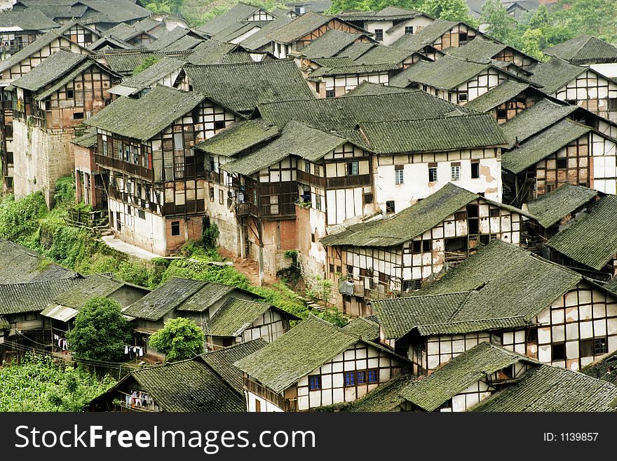 Traditional folk house of people live in Fubao village in Sichuan province of China. Traditional folk house of people live in Fubao village in Sichuan province of China