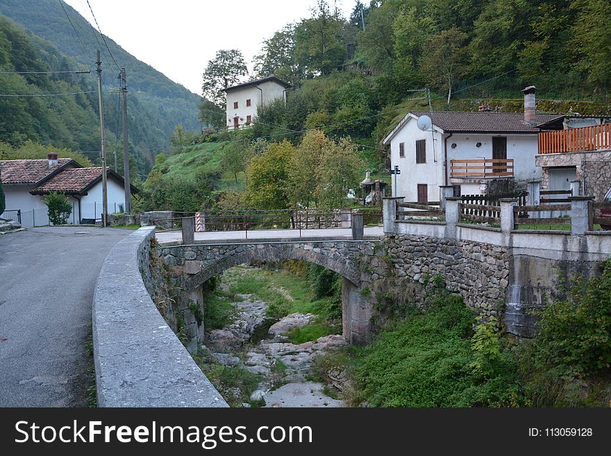 Village, Town, Mountain Village, Mountain Range