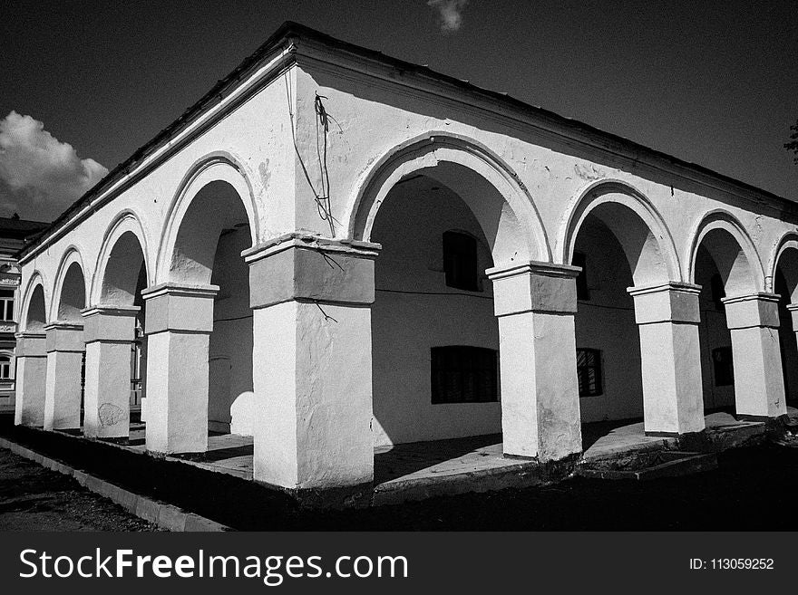 Arch, Landmark, Black And White, Monochrome Photography