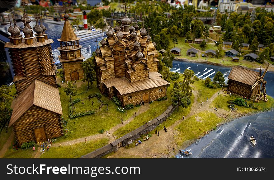 Scale Model, Village, Estate, Grass