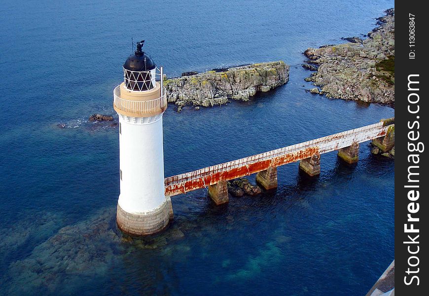 Lighthouse, Promontory, Tower, Sea