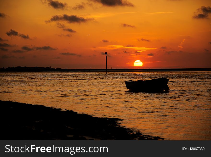 Sunset, Sky, Afterglow, Body Of Water