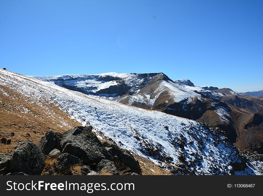 Mountain, Mountainous Landforms, Ridge, Snow